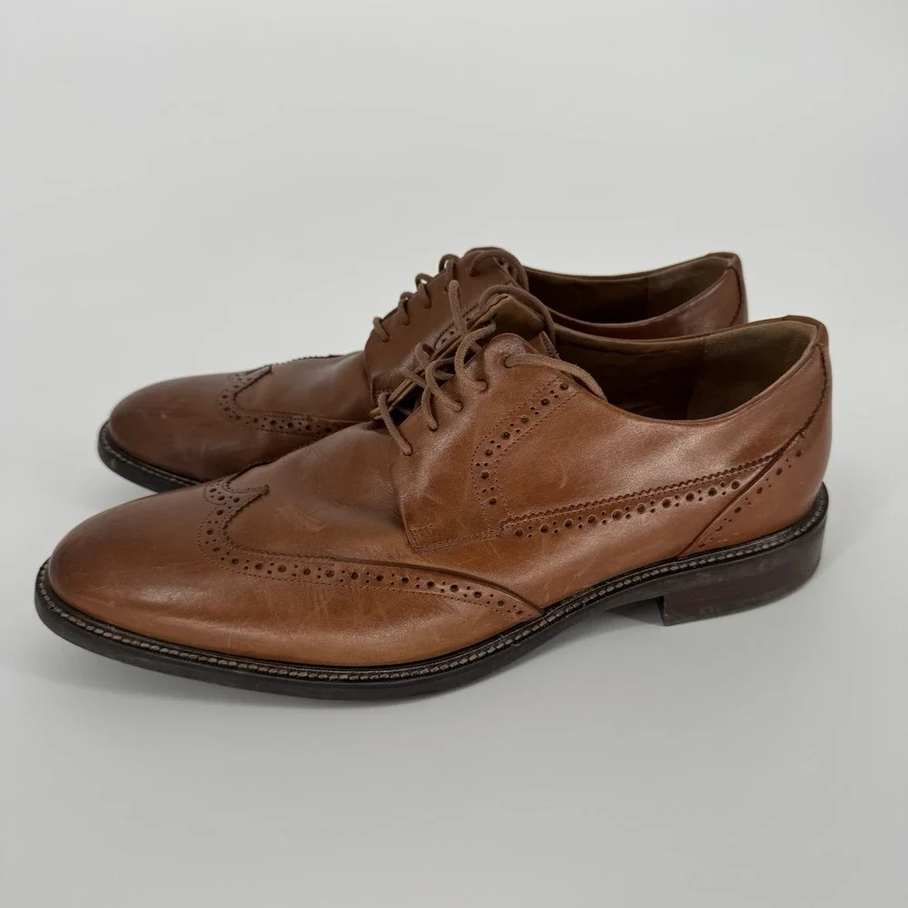 Cole Haan Grand.Os Shoes Men's Sz 11.5M C20322 Warren Wingtip Oxford British Tan